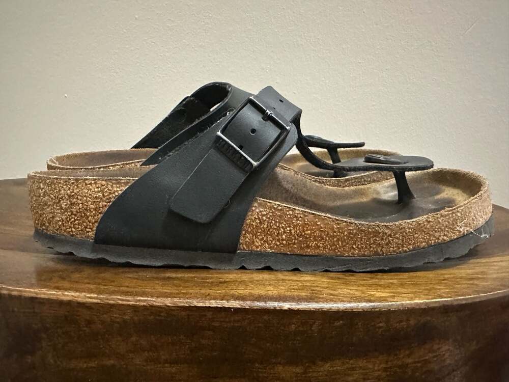 Birkenstock Gizeh Birko-Flor Thong Sandals in Black size 39 B1 - Picture 4 of 6